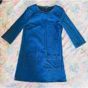 TopShop Mod 3/4 Sleeve Denim Mini Dress Size 4